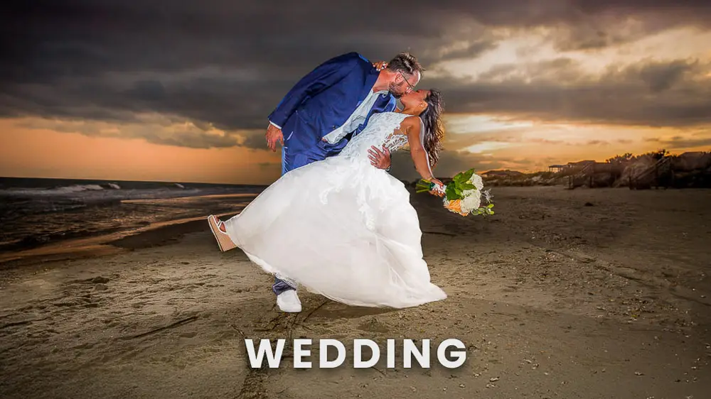 Bride and groom doing the dip – featured in Virginia wedding photography portfolio.